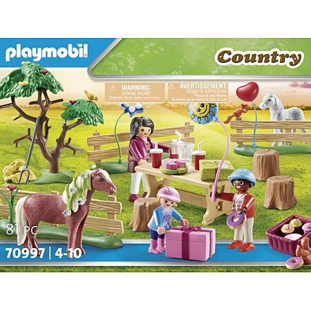 PLAYMOBIL 70997 Décoration de fête avec poneys- Country - Le poney club -  équitation animaux au meilleur prix