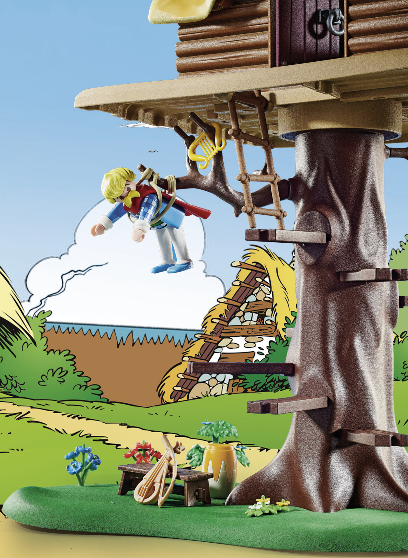 PLAYMOBIL ASTÉRIX LA Hutte d'Assurancetourix Réf 71016 avec notice EUR