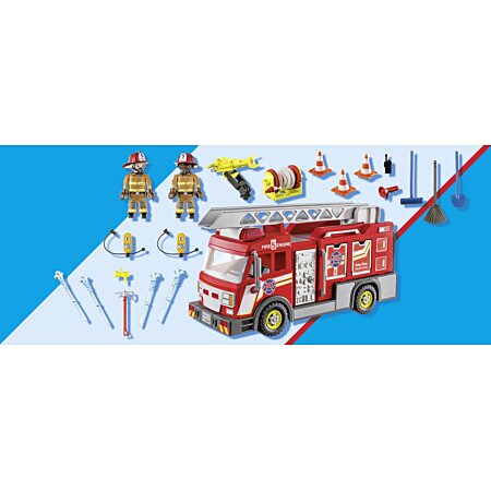 Playmobil - 9463 - Les pompiers - Camion de pompiers avec échelle pivotant