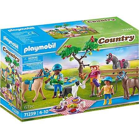 PLAYMOBIL 71239 Cavaliers, chevaux et pique-nique- Country - Le