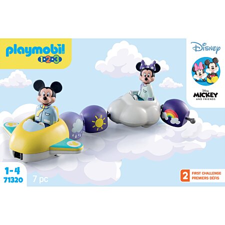 PLAYMOBIL 71320 1.2.3 & Disney: Train des nuages de Mickey et Minnie, jouet  d'éveil pour enfants à partir de 12 mois au meilleur prix