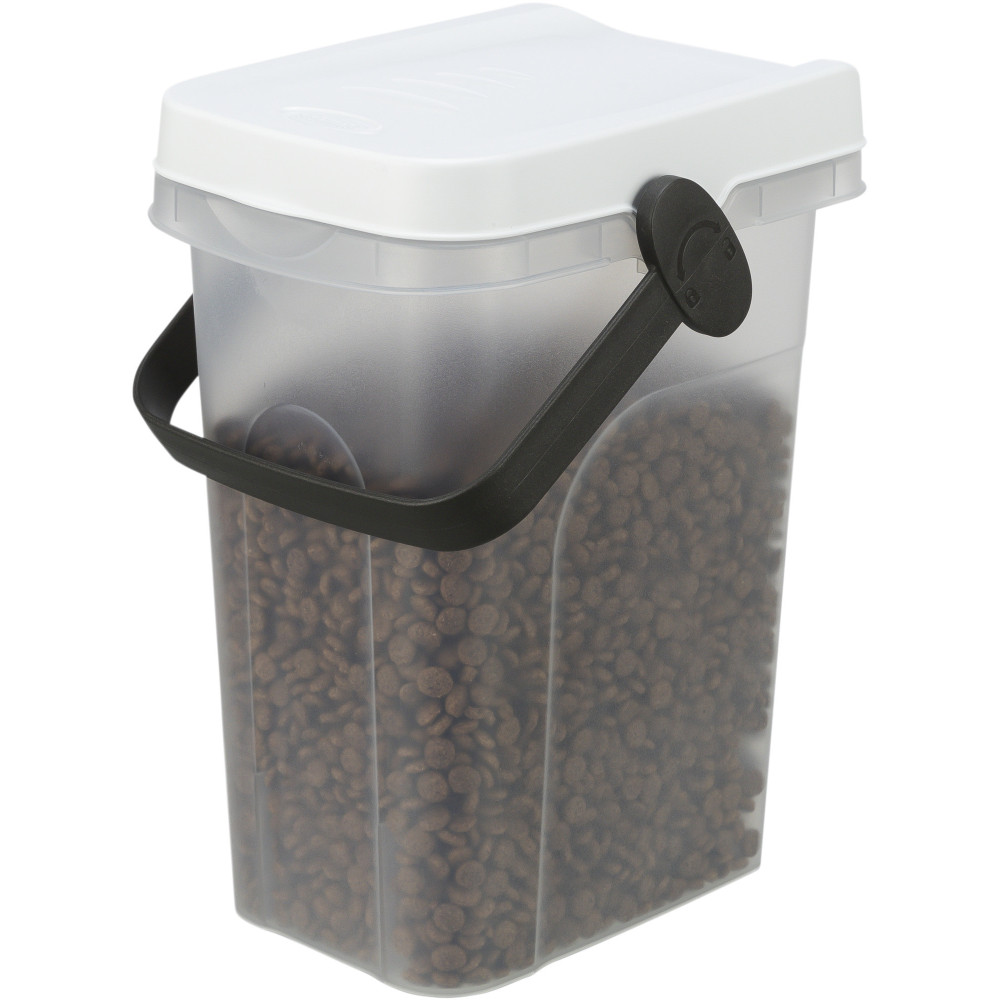 Boîte De Rangement Hermétique 5L Pour Croquettes Chien/Chat - Transparente - Empilable - Couvercle Joint Silicone - Pour Aliments Secs - 11