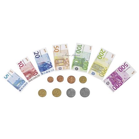 euro billets de banque et pièces de monnaie ensemble sur blanc