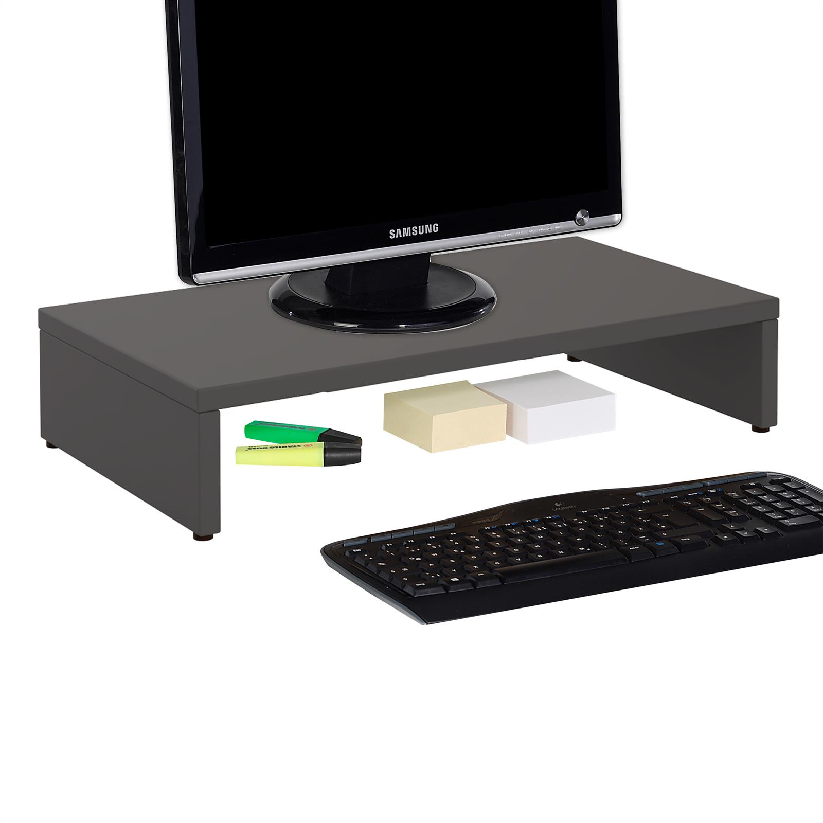 Support d'écran d'ordinateur MONITOR, réhausseur pour moniteur avec  tablette de séparation, longueur 50 cm, en mélaminé blanc mat au meilleur  prix