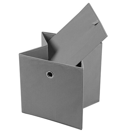 Boîte de rangement en tissu avec poignées et fenêtre noir petit modèle