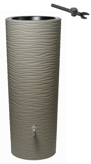 Récupérateur D’eau De Pluie Natura 350 L Avec Bac à Plantes Intégré – Kit Complet Robinet, Collecteur Speedy, Design Sahara
