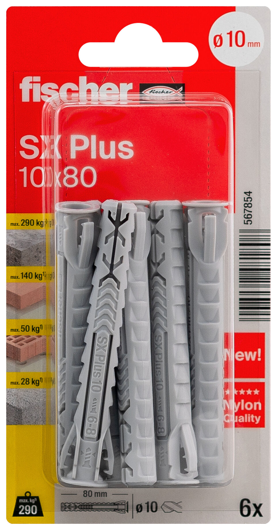 Chevilles à expansion SX Plus, 10 x 50 mm, 50/bte | Fischer