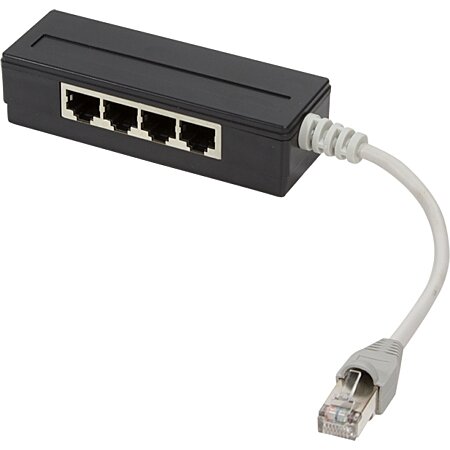 Wewoo - Adaptateur répartiteur de prise RJ45 réseau LAN Ethernet 1 à 2  prises, longueur de câble: 25 cm - Câble RJ45 - Rue du Commerce