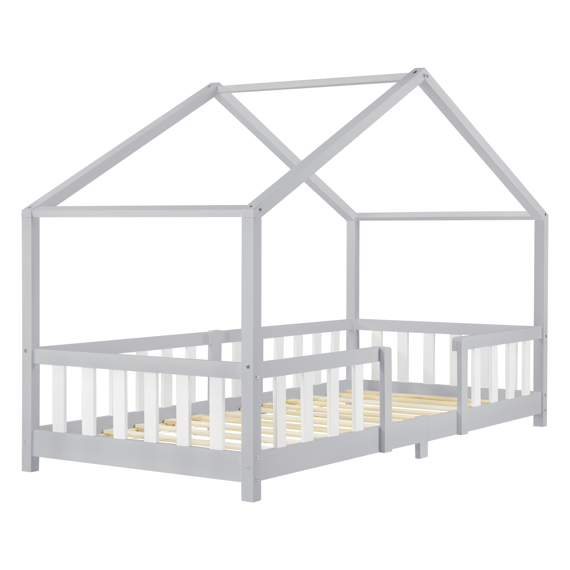 Lit Cabane Forme Maison Netstal Avec Matelas Orthopédique 140 X 70