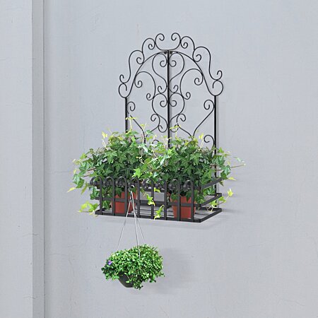 Ensemble pot de fleurs mural en biopolymère + miroir et applique LED -  Verti Copenhagen