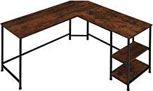 tectake Table de bureau Jenkins - Bois foncé industriel, rustique, 80 cm  -404457