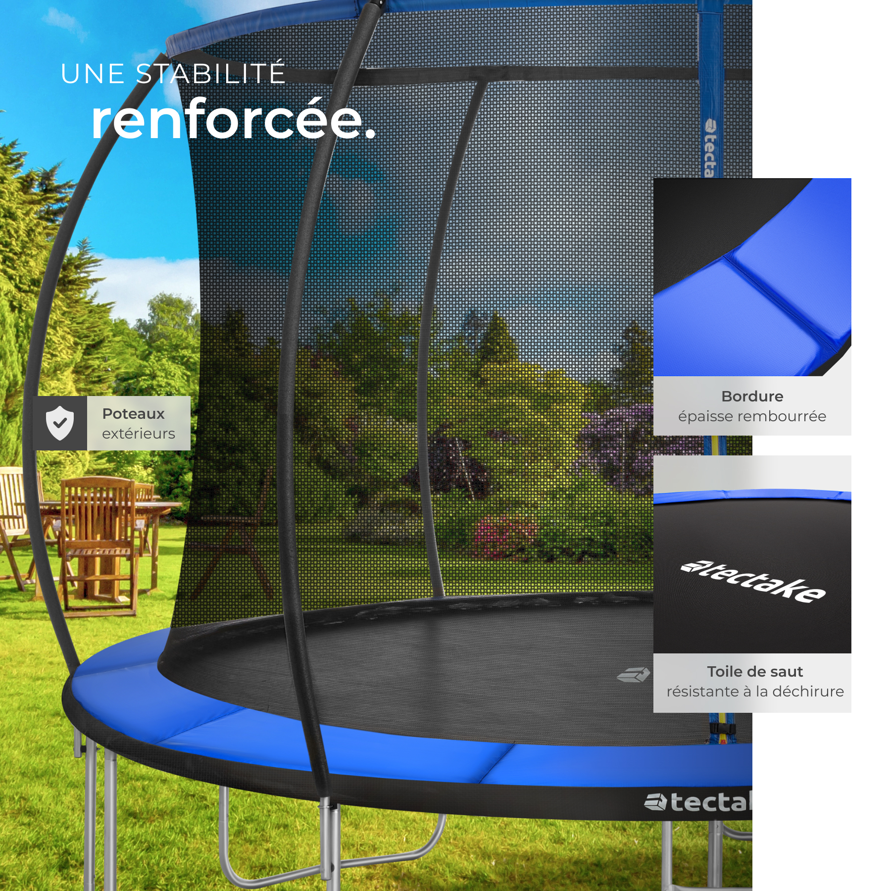 tectake Trampoline Jumpy avec filet de sécurité (305 cm tectake Trampoline Jumpy avec filet de sécurité (305 cm