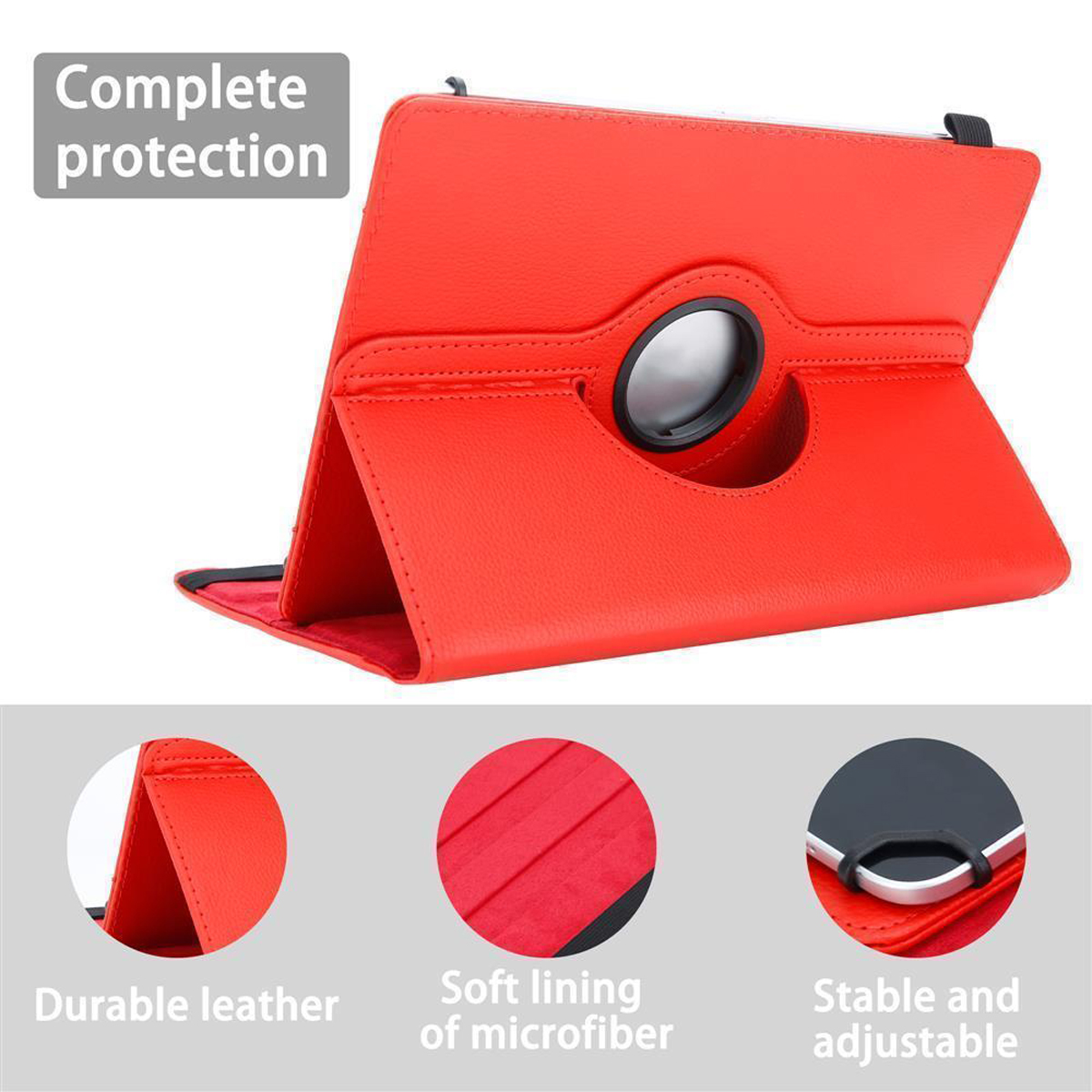 Coque Anti-chocs à 3 Couches Pour Redmi Pad 2 11" 2025 – Poignée Rotative 360°, Bandoulière Amovible, Protection Renforcée (orange)