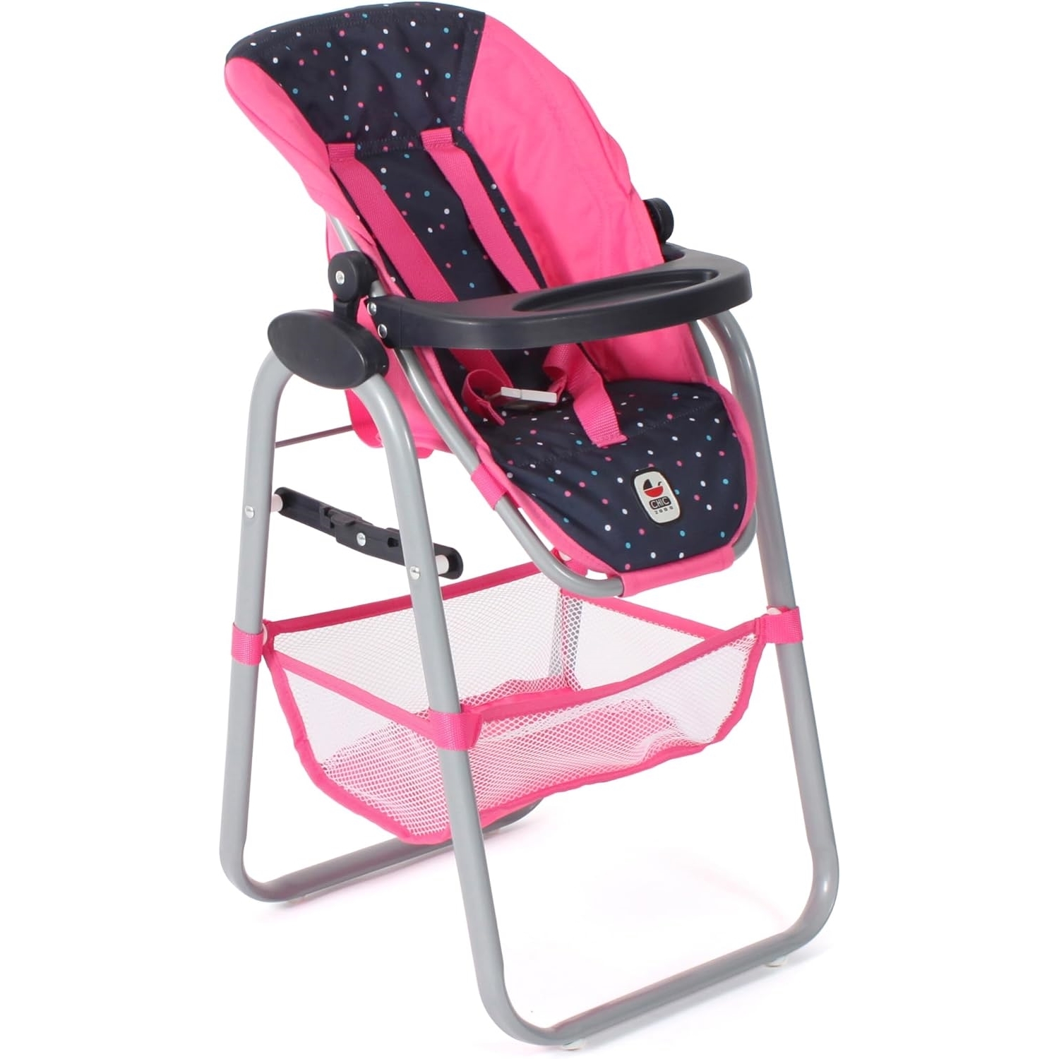 Chaise haute pour poupées jean gris