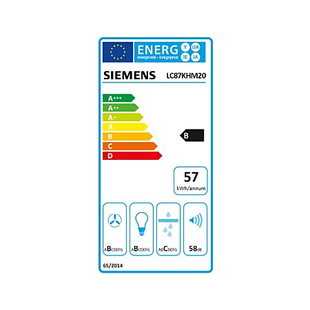 Siemens iQ300 LC87KHM20 - Hotte - hotte décorative - largeur : 79 cm -  profondeur : 49.9 cm - extraction et recirculation (avec kit de  recirculation supplémentaire) - blanc - Achat & prix