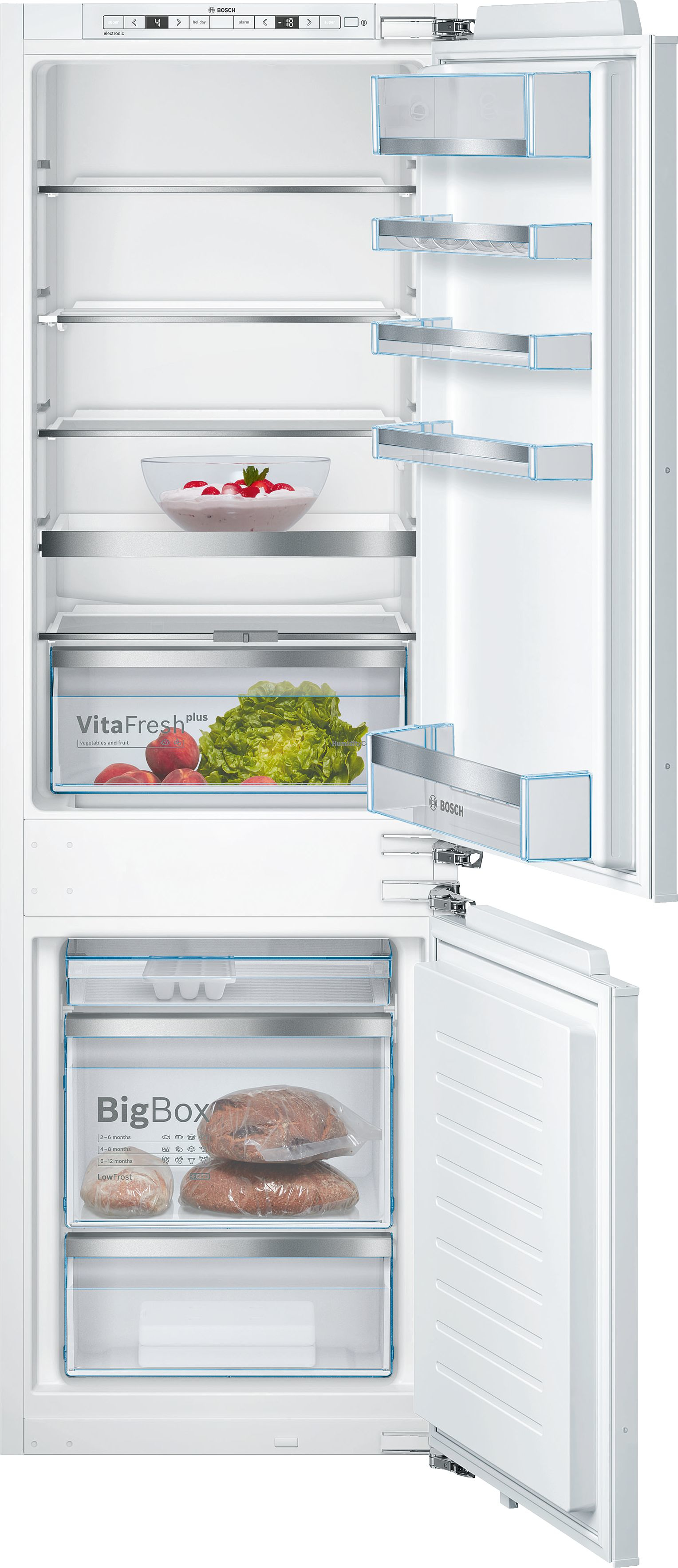 BOSCH : Réfrigérateur combiné Bosch 560L Série 6 en verre noir
