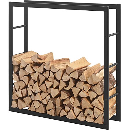 Range-bûches pour usage intérieur extérieur porte-bûches design support  rangement bois de chauffage en acier 100 x 25 x