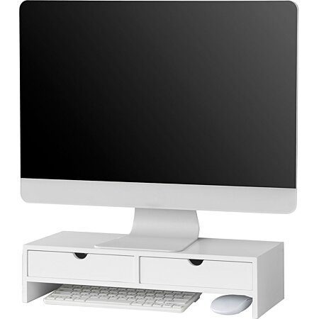 Sobuy bbf08-w support de moniteur écran extensible, réhausseur d'écran  ergonomique pour 2 moniteurs, support