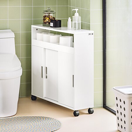 SoBuy® BZR02-W Meuble de Rangement Salle de Bain Armoire WC pour Papier  Toilette au meilleur prix