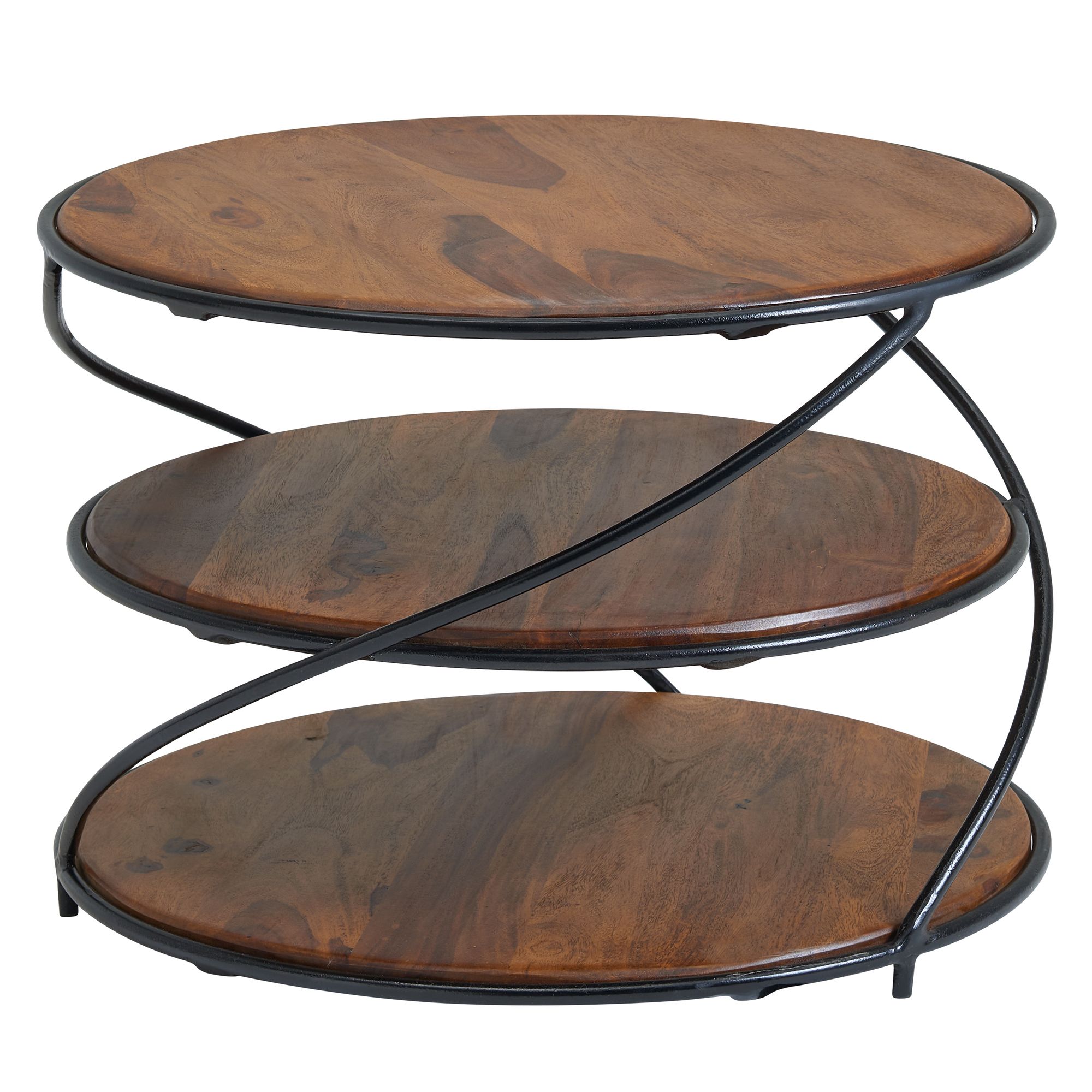 FineBuy Table Basse Ronde Bois Massif 58x58x35 cm Petite Table de Salon  Moderne