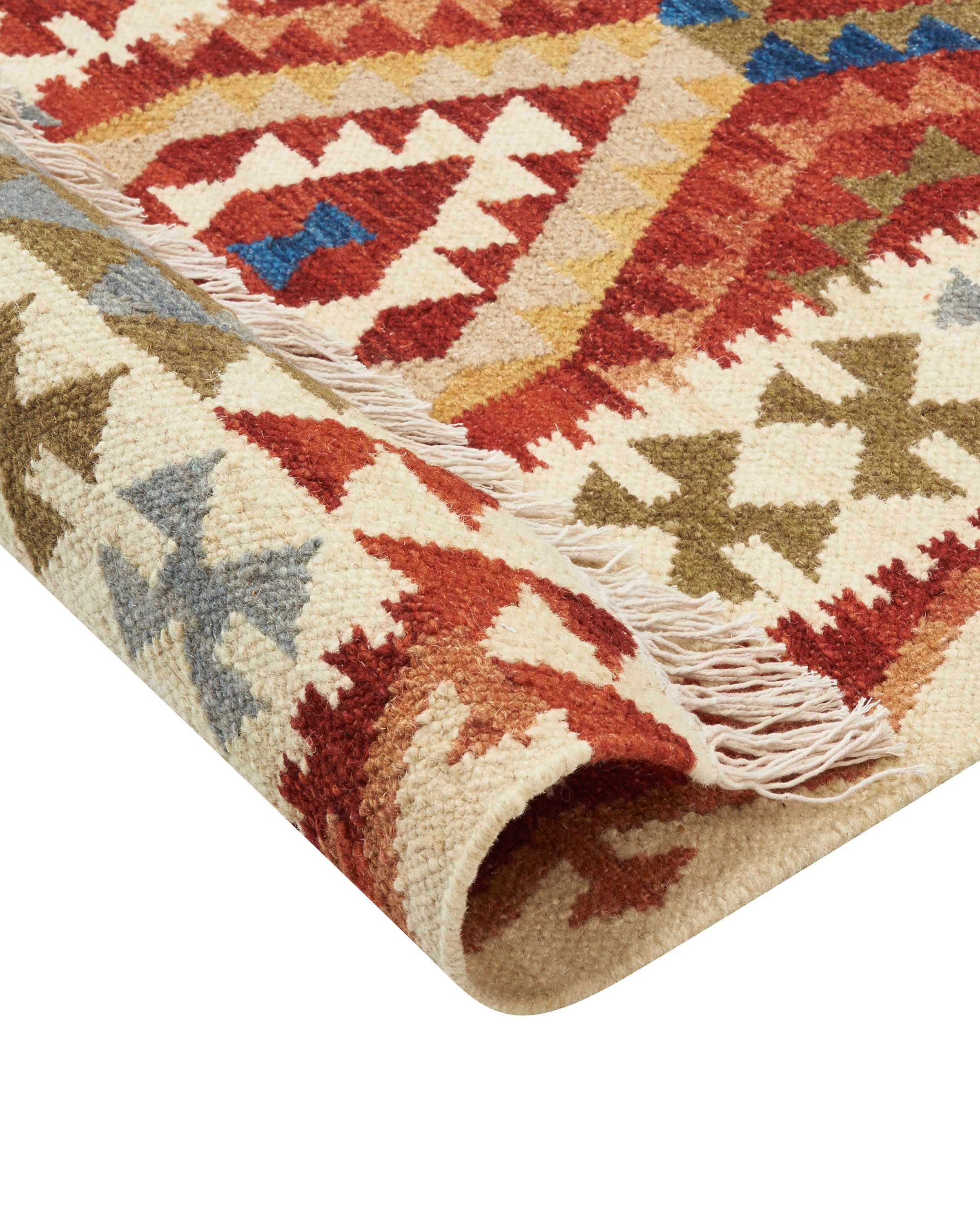 Tapis kilim en coton 200 x 300 cm multicolore PARAKAR | Leroy Merlin