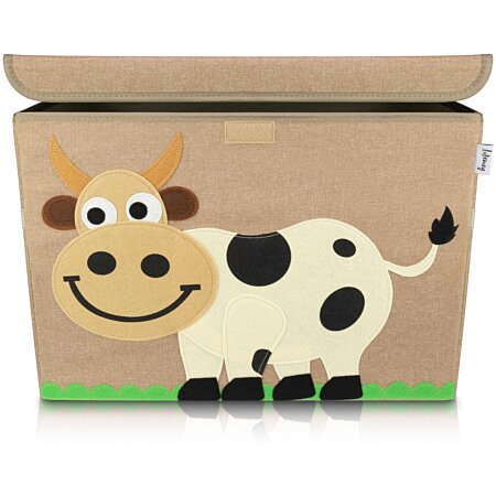 Boîte de rangement en tissu pour enfant grand modèle Vache avec couvercle  Lifeney 833013 au meilleur prix