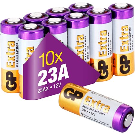 Piles 23A 12v - MN21 - Lot de 10, GP Extra, Batteries Alcalines 23A, A23,  23AE, MN21, V23GA - Longue durée, très puissantes au meilleur prix