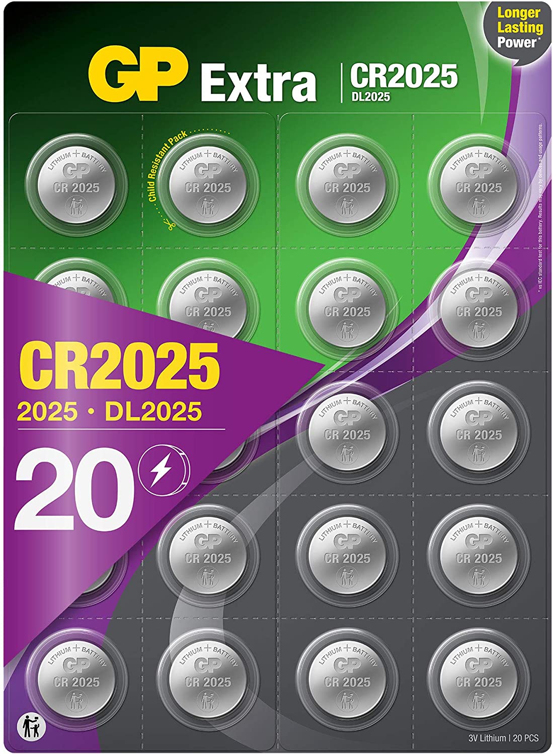 Lot de 5 piles lithium CR-2025 Camelion