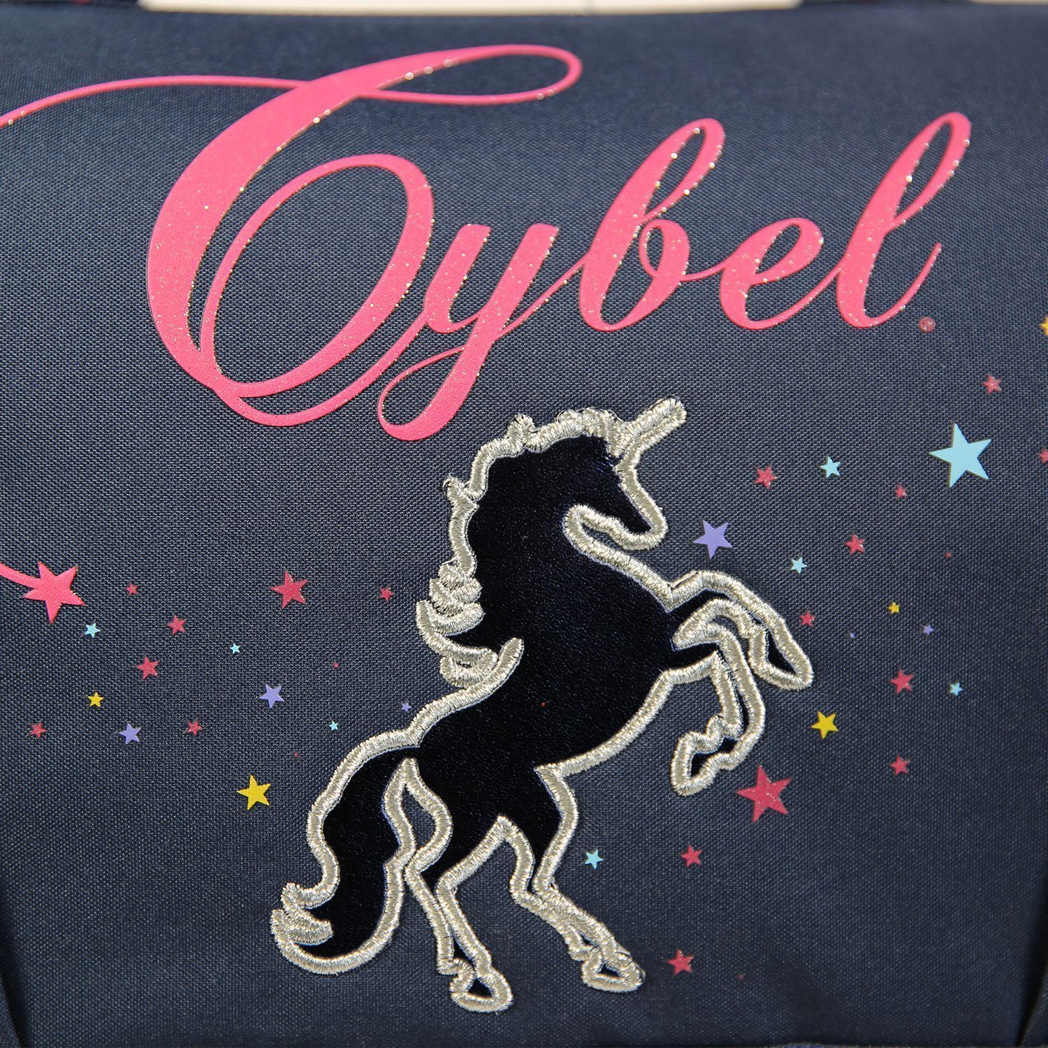 Cartable 38 cm Cybel Cheval Licorne Marine et Rose Bagtrotter