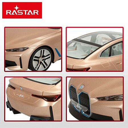 RASTAR 46977 - Voiture télécommandée BMW i4 dorée à l'échelle 1:14