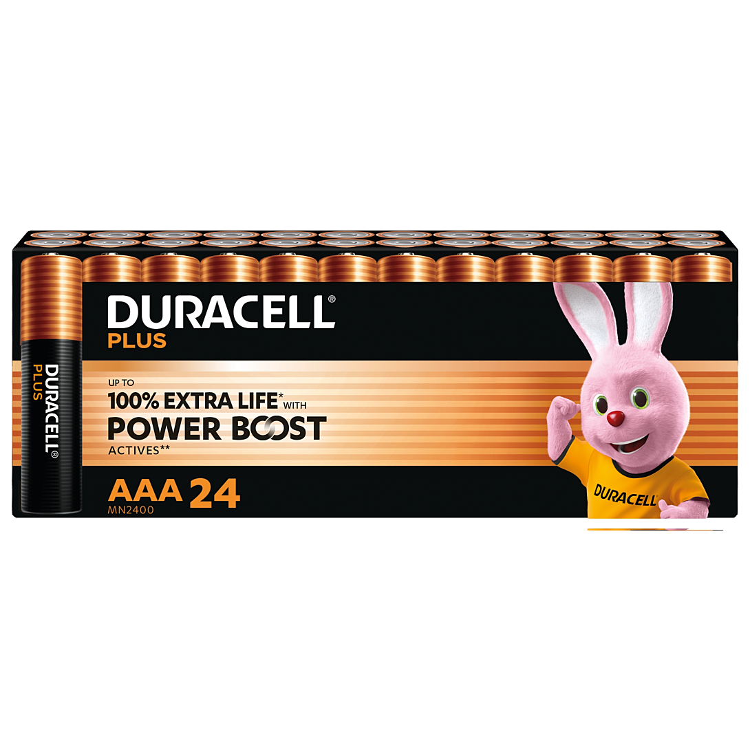 Piles Alcalines Duracell Plus AAA Lot De 30 - 1,5V, Durée De Vie +100%, Anti-fuites, Emballage Sans Plastique