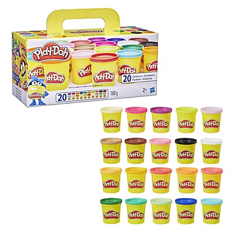 Lot de 20 boîtes de pâte à modeler Play-Doh de 85 g, boîte de rangement