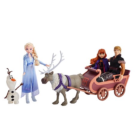 Hasbro - Poupées Anna Elsa et Sven et son traineau La Reine des