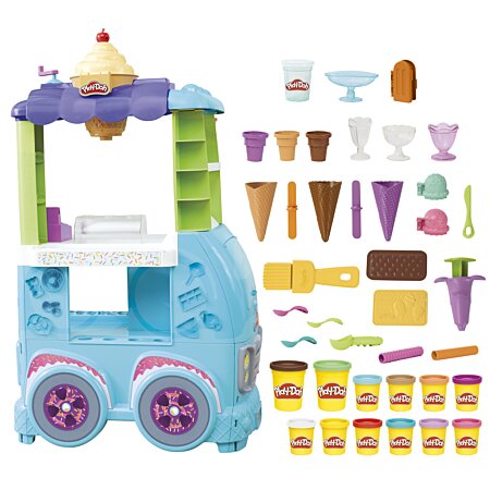 Play-Doh Play-Doh Kitchen Creations, Camion de Glace géant, inclut 27  Accessoires, 12 Pots de pâte à Modeler, Sons réalistes, Multicolore, Taille  Unique : : Jeux et Jouets