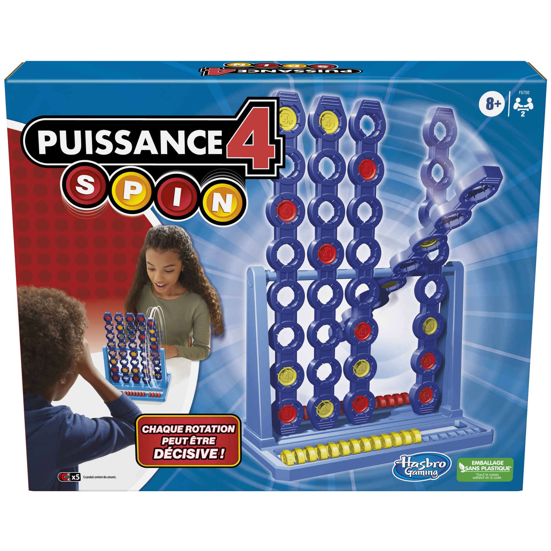 Puissance 4 Spin avec grille tournante, jeu de sociéré, pour 2 joueurs,  pour enfants à partir de 8 ans au meilleur prix