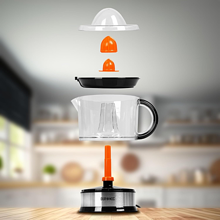 Moulinex Presse-agrume électrique, Double rotation, Capacité 0.45 L, Ultra Compact, Noir Moulinex Presse-agrume électrique, Double rotation, Capacité 0.45 L, Ultra Compact, Noir