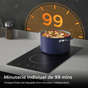 Plaque Vitrocéramique 2 Feux Encastrable 3000W - Commande Tactile, 9 Niveaux, Minuteur, Sécurité Enfant - FIREGAS