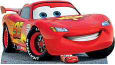 Figurine en carton Disney Cars Flash McQueen qui sourit - Haut 86 cm