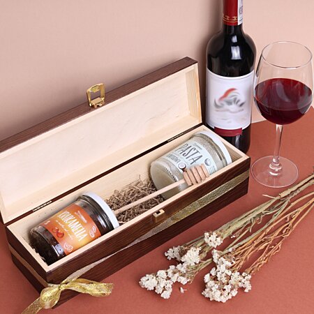 ESTINK Boîte à vin Boîte de rangement de vin rouge exquis rétro
