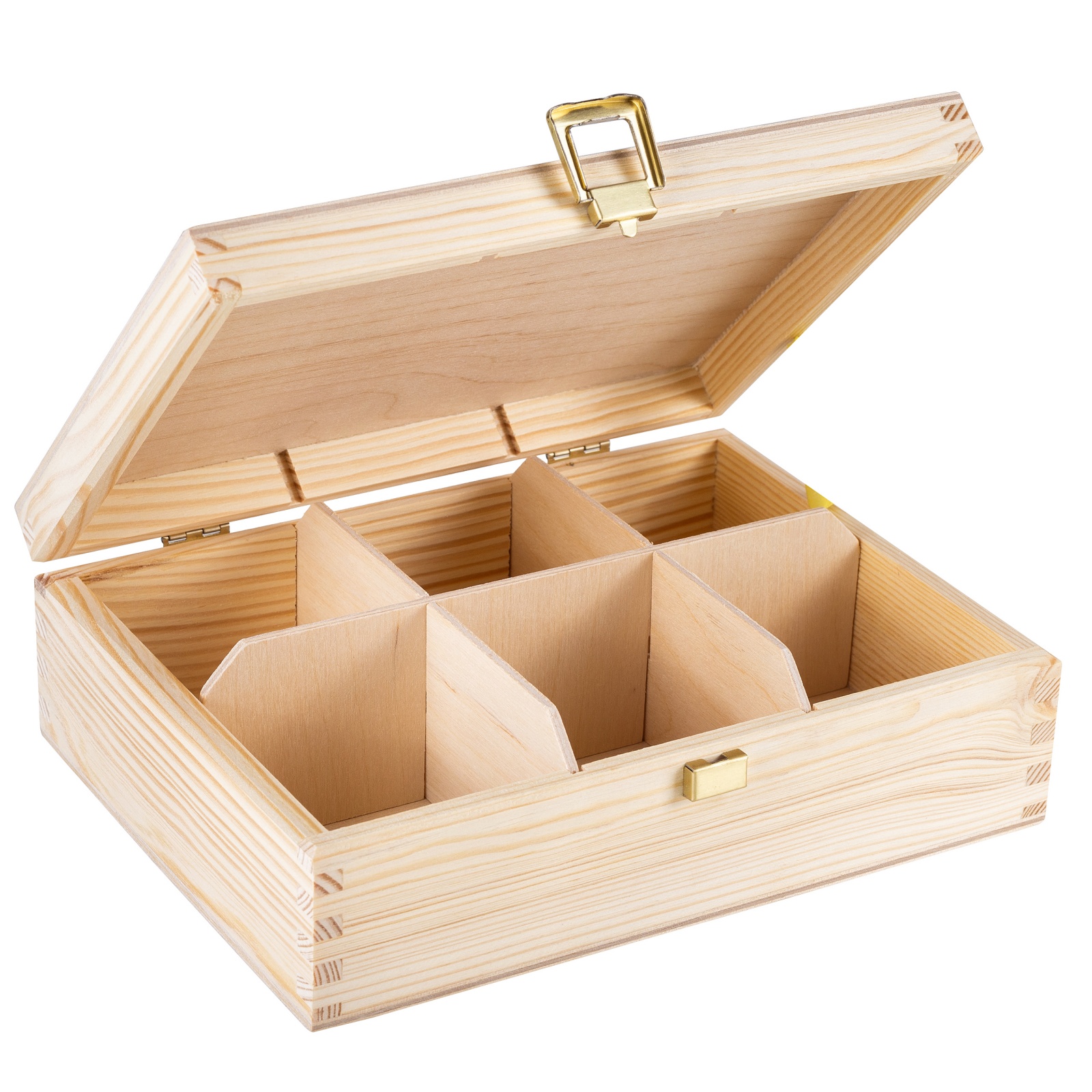 Boîte à tisane en bois 6 cases à décorer - 30 x 16 x 6 cm - Graine Créative