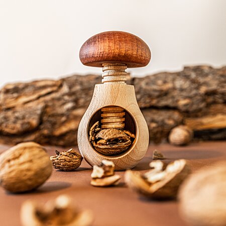 Smart Planet Lot de 2 Casse-noix en forme de champignon en bois de hêtre  avec filetage-filetage interne Casse-noix en bois - Cdiscount Maison