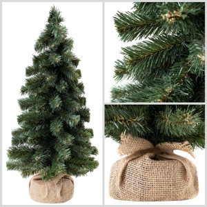 Lot De 9 Sapins De Noël Artificiels Miniatures – 3 Tailles (10, 16, 22 Cm) – Avec Neige & Base En Bois – Décoration Table