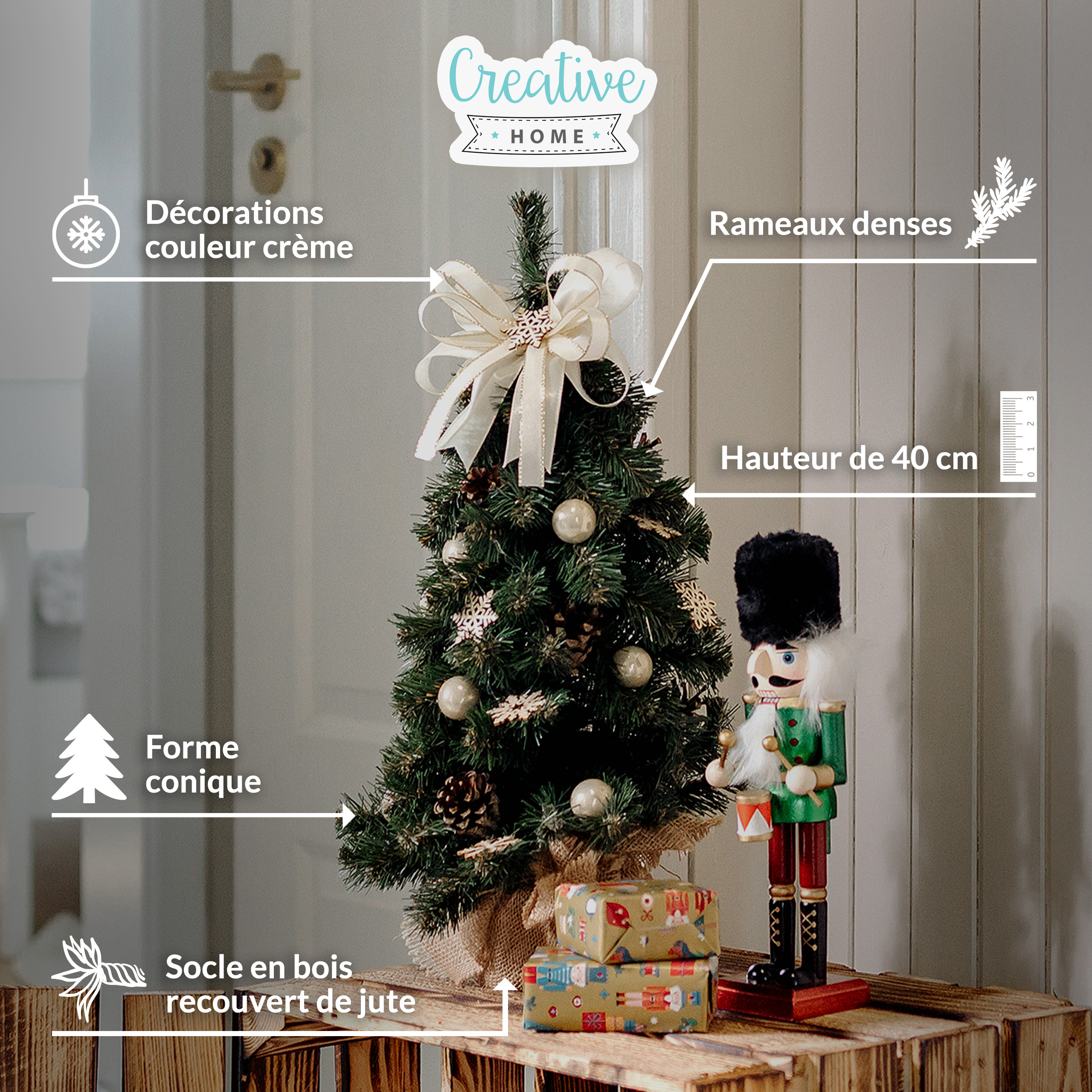 Sapin de noël Artificiel realiste Petit Mini Arbre de Noël Table Rose