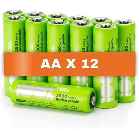 lot de 2 piles rechargeables de type AAA,600mWh,charge rapide par