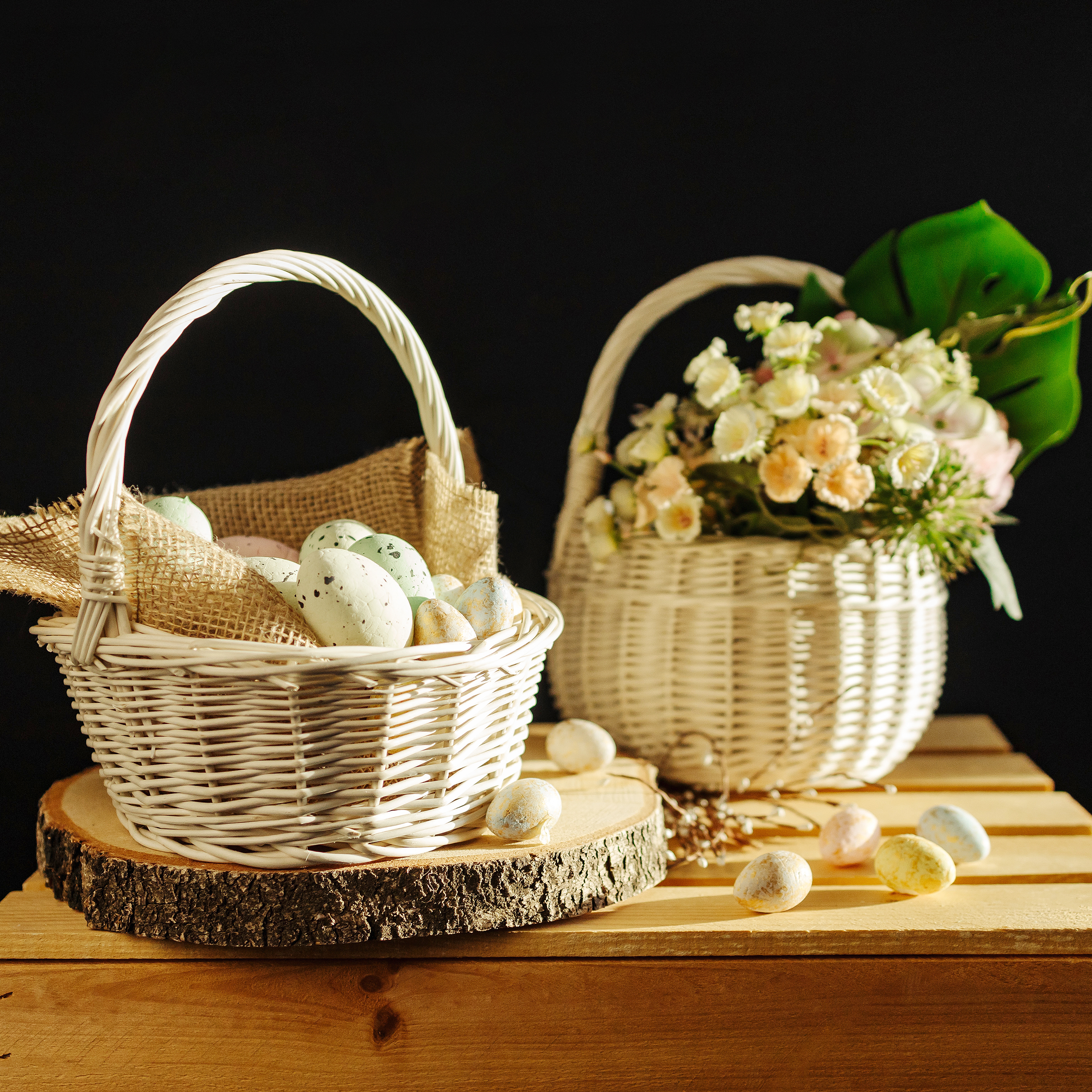 Panier De Pâques Avec Anse - Panier De Pique- En Rotin Tressé
