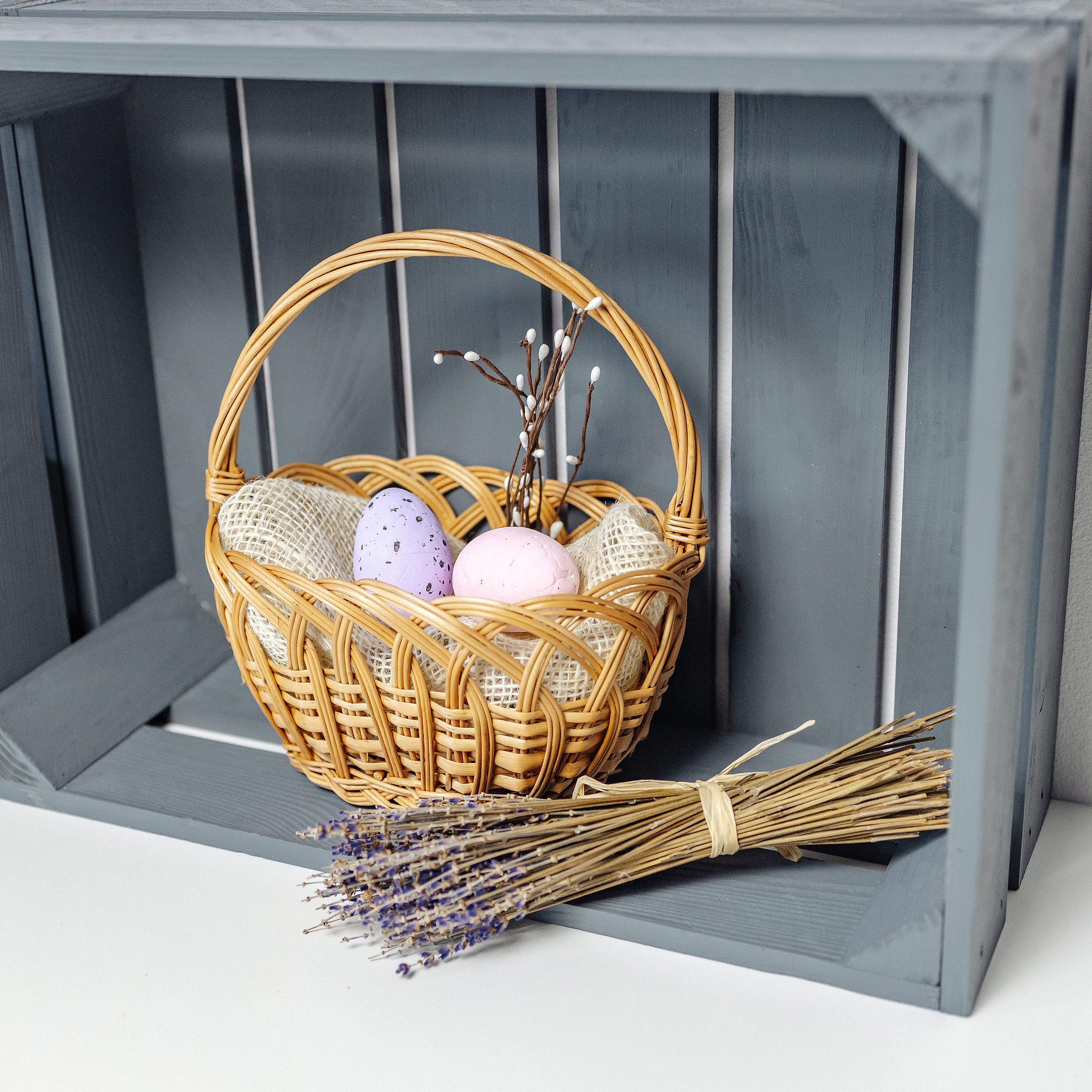 Panier Courses Tressé Panier En Osier Naturel Pour Courses Et Pique-nique - Déco Pâques (220x250mm) Panier Rangement Osier