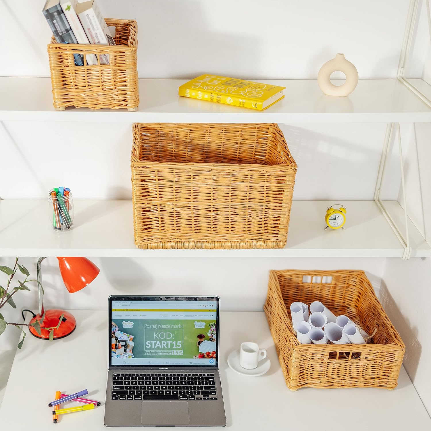 Bac De Rangement Maquillage à Compartiments - En Bambou - Avec Poignée - ON RANGE TOUT