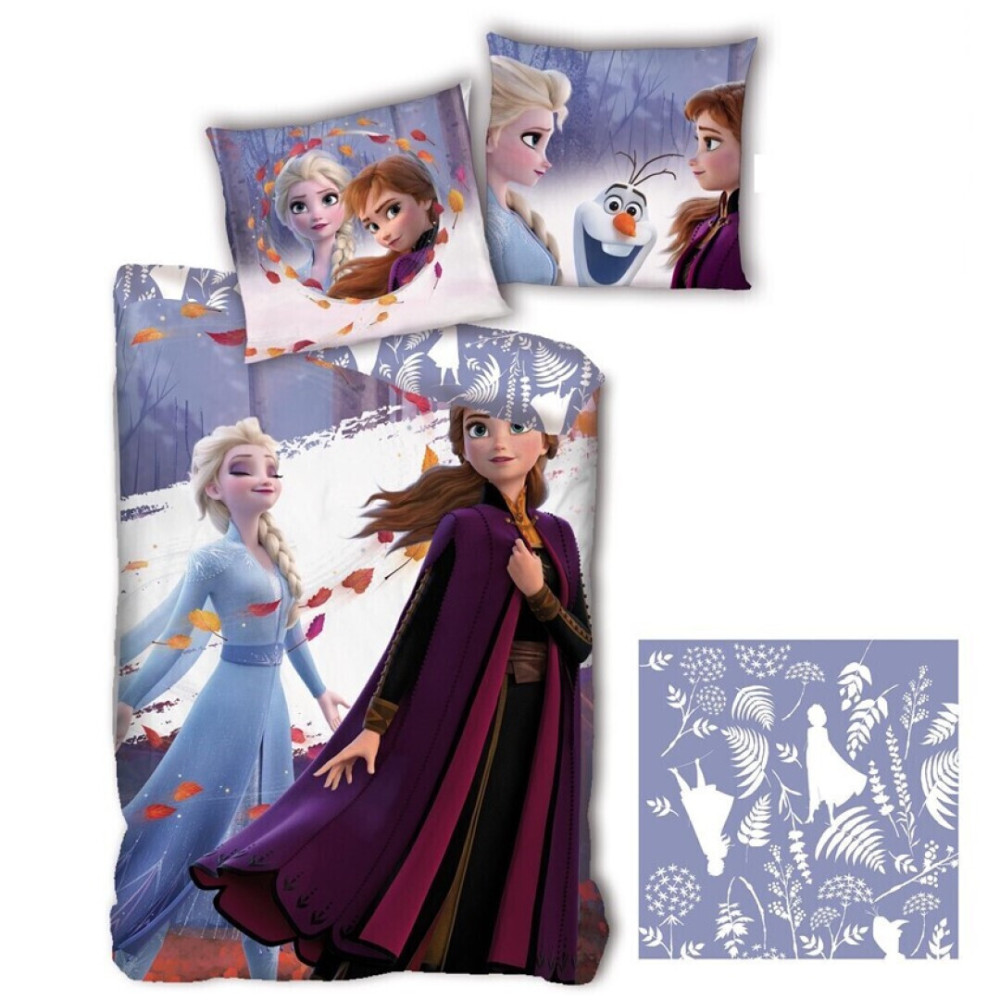 Reine des Neiges 2 - Parure de Lit 3 Pièces Disney Frozen - Housse