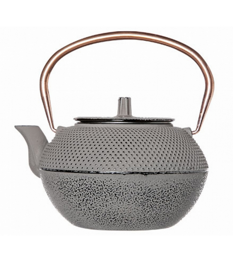 Théière En Fonte Cosy & Trendy Charlie 0,71 L - Noire, Compatible Induction - Filtre Inox, Poignée Rabattable - Style Japonais - 2