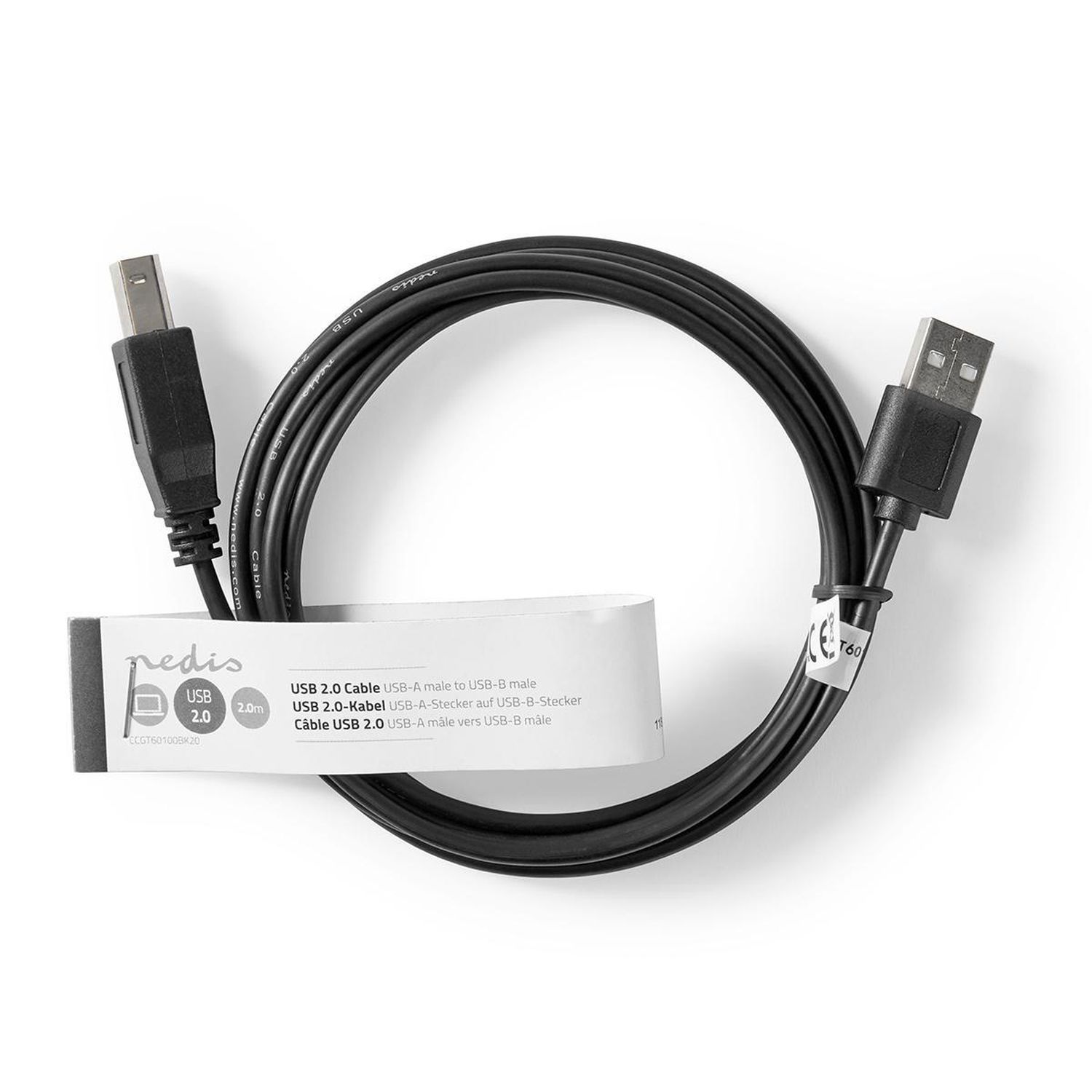Fnac Câble USB 2.0 A (mâle) vers B (mâle) pour imprimante - 2 mètres